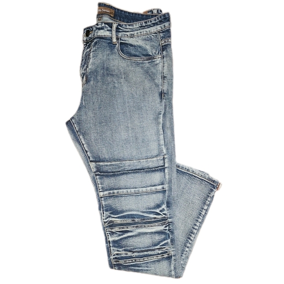 Crysp Denim Distressed ridged blue jeans, size 38x32 - Picture 5 of 6